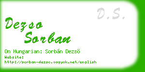 dezso sorban business card