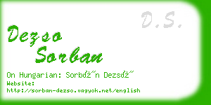 dezso sorban business card